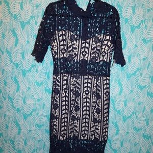 💙 Soiéblu Nordstrom Rack Navy Crochet Dress